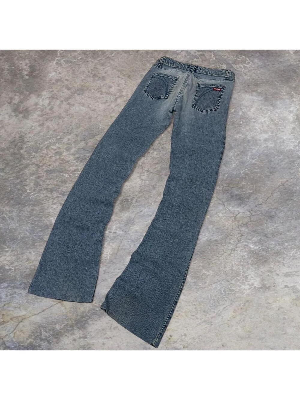 Killah Low rise flare jeans with red tab #denim #flares